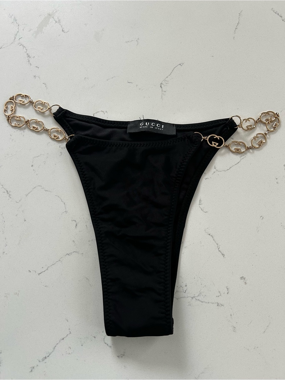 NEW G monogram black gold bikini bottom. Size small